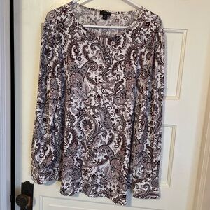 Ann Taylor Cream Blouse with 3/4 Sleeves